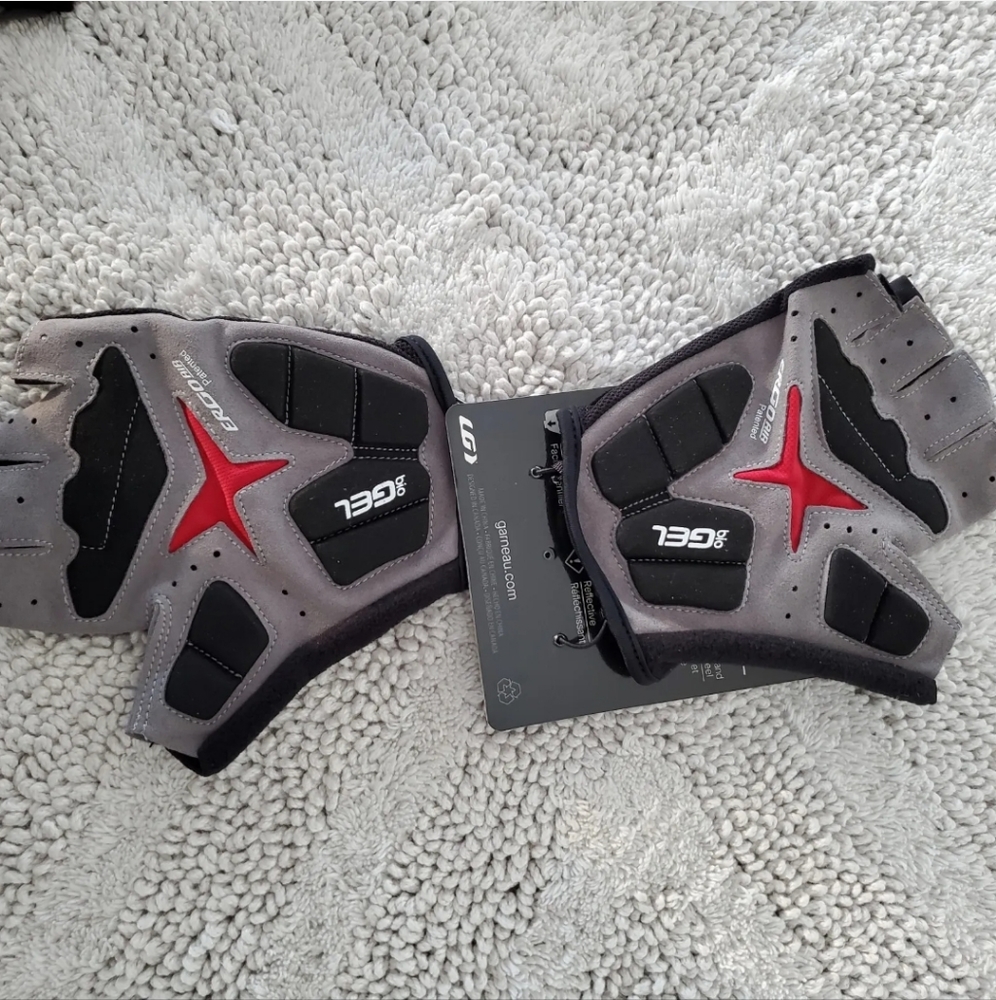 NWT LOUIS GARNEAU Adult Sz Large Biogel RXV2 Cycling Gloves Black White - Picture 4 of 10